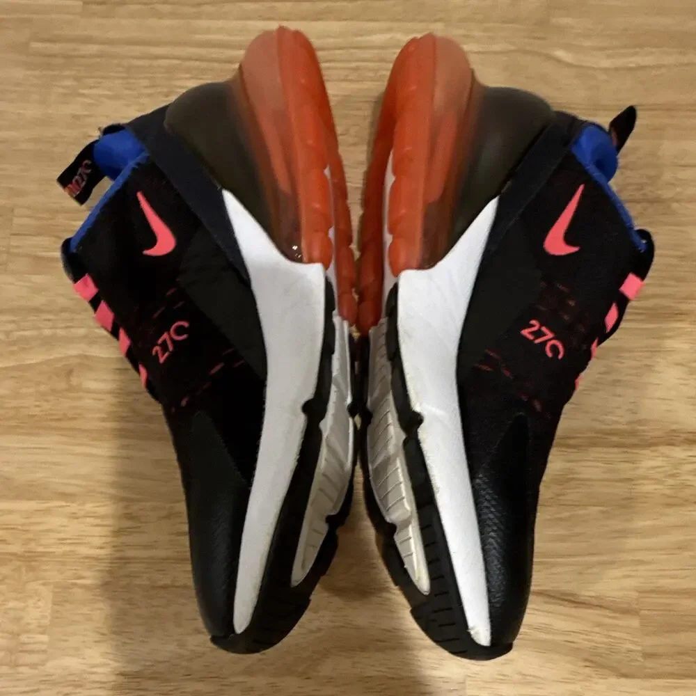 Nike Air Max 270 Women’s 8.5 Black Bright Crimson Hyper Pink Racer Blue Sneakers